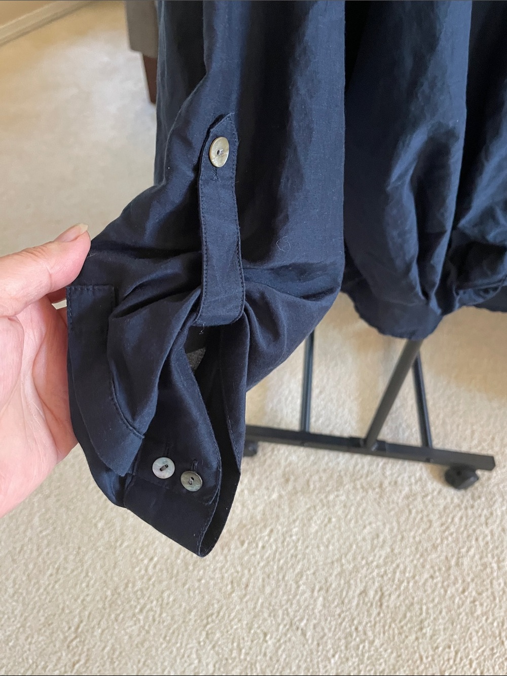 NWOT J. Jill Navy Button-Front Oversized Lightweight Breezy Shirt Blouse XL - Picture 2 of 5